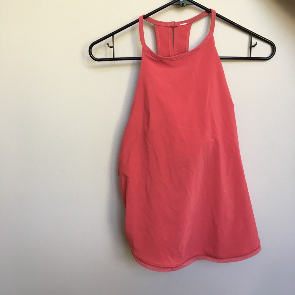 Coral lululemon tank top with tie in back. Size 8